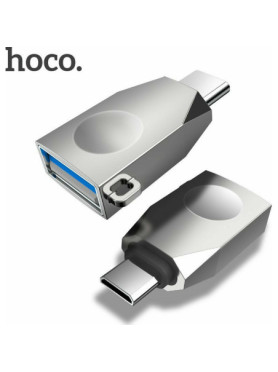 Hoco UA8 Μετατροπέας USB-C male σε micro USB female Ασημί
