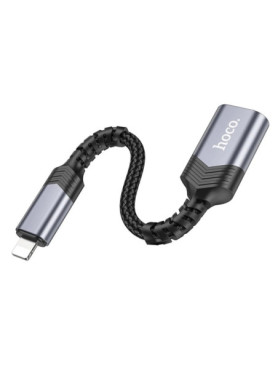 Hoco UA24 Μετατροπέας Lightning male σε USB-A female Γκρι 1τμχ
