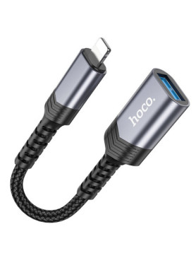 Hoco UA24 Μετατροπέας Lightning male σε USB-A female Γκρι 1τμχ