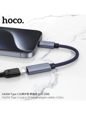 Hoco Μετατροπέας USB-C male σε Lightning male Μπλε 1τμχ