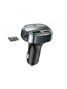 Hoco FM Transmitter Αυτοκινήτου E70 με Bluetooth / USB Metal Grey