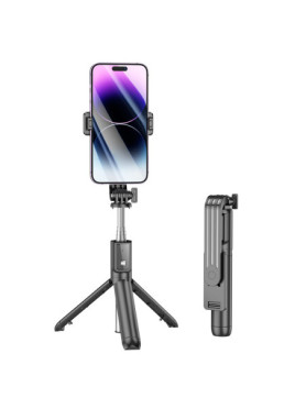 Borofone BY11 Happy Selfie Stick Τρίποδο Κινητού με Bluetooth Μαύρο