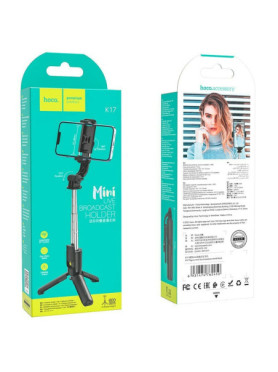 Hoco K17 Selfie Stick Τρίποδο Κινητού με Bluetooth Μαύρο