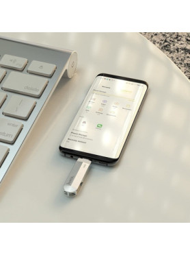 Hoco UD10 128GB USB 3.0 Stick με σύνδεση USB-A &amp; USB-C Ασημί