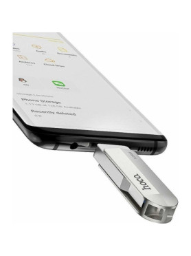 Hoco UD10 64GB USB 3.0 Stick με σύνδεση USB-A &amp; USB-C Ασημί