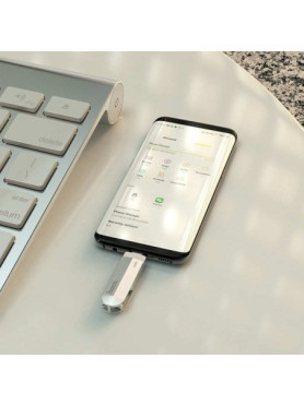 Hoco UD10 64GB USB 3.0 Stick με σύνδεση USB-A &amp; USB-C Ασημί
