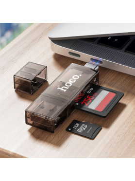 Hoco Dhd01 Card Reader 2 In 1 Type-c + Usb Μαυρο