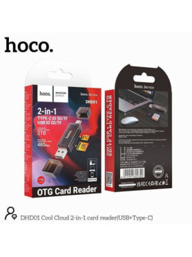 Hoco Dhd01 Card Reader 2 In 1 Type-c + Usb Μαυρο