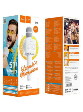 Hoco Ασύρματο Μικρόφωνο Karaoke BK5 Cantando σε Λευκό Χρώμα