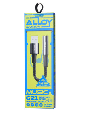 Remax C21 Μετατροπέας USB-A male σε 3.5mm female Γκρι 1τμχ