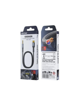 WK Braided USB 2.0 Cable USB-C male - 3.5mm Χρυσό 1.2m