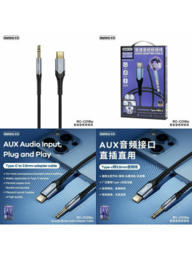 Remax RC-C015A Braided USB 2.0 Cable USB-C male - 3.5mm male Γκρι 1m