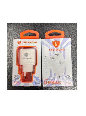 Technovo Φορτιστής Χωρίς Καλώδιο με 2 Θύρες USB-A Λευκός (TN-C015)