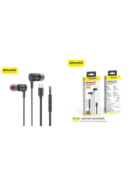 Awei PC-11T In-ear Handsfree Ακουστικά με Βύσμα USB-C Μαύρο