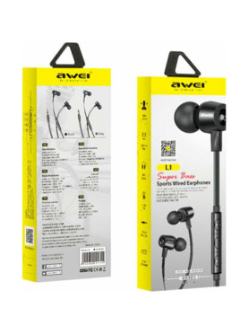 Awei Superbass L1 In-ear Handsfree με Βύσμα 3.5mm Μαύρο