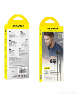 Awei PC-2 In-ear Handsfree με Βύσμα 3.5mm Μαύρο
