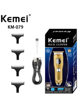 Kemei Επαναφορτιζόμενη Κουρευτική Μηχανή Μαύρη KM-079