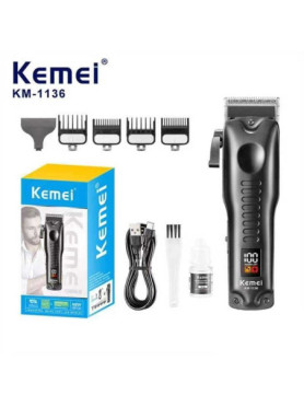 Kemei Κουρευτική Μηχανή Μαύρη KM-1136