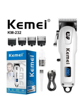 Kemei Επαναφορτιζόμενη Κουρευτική Μηχανή Λευκή KM-PG232