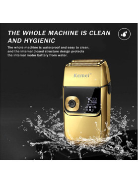Kemei KM-2028 Gold Ξυριστική Μηχανή Προσώπου Επαναφορτιζόμενη