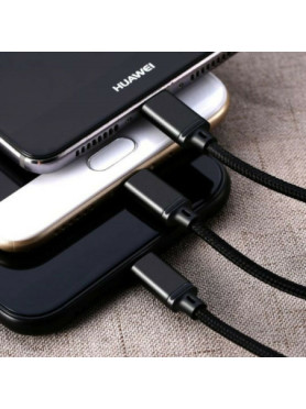 Remax Gition RC-131th Braided USB to Lightning / Type-C / micro USB Cable 2.8A Μαύρο 1.15m
