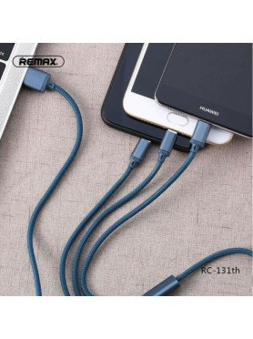 Remax Gition RC-131th Braided USB to Lightning / Type-C / micro USB Cable 2.8A Μαύρο 1.15m