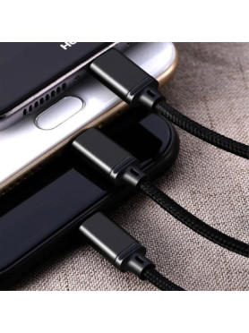 Remax Gition RC-131th Braided USB to Lightning / Type-C / micro USB Cable 2.8A Μαύρο 1.15m