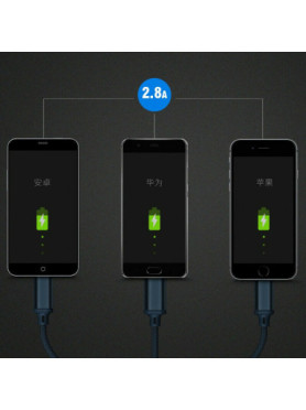 Remax Gition RC-131th Regular USB to micro USB / Type-C / Lightning Cable 2.8A Μπλε 1.15m